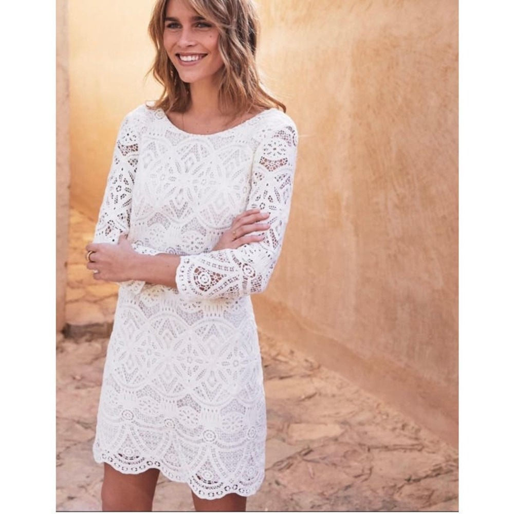 SEZANE Robe Sarah Lace Mini Dress Ecru Size 36 US 4